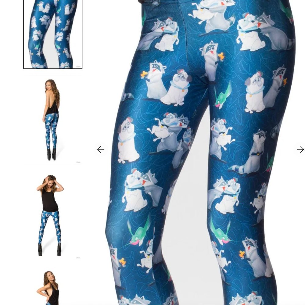 Blackmilk Blue Cat & Bird Print Leggings